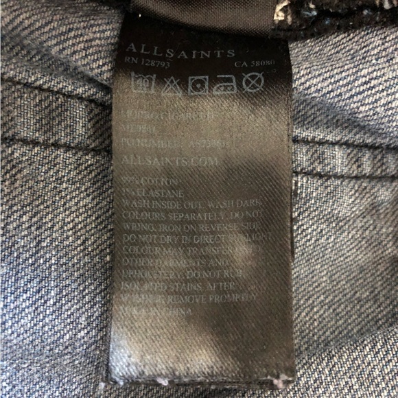 All Saints Dark Blue Straight Leg Jeans - Picture 10 of 12